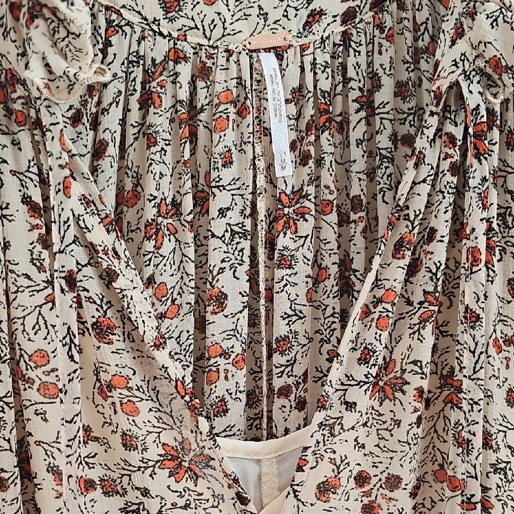Free People Cream Floral Long Sleeve Maxi Dress - Picture 5 of 5